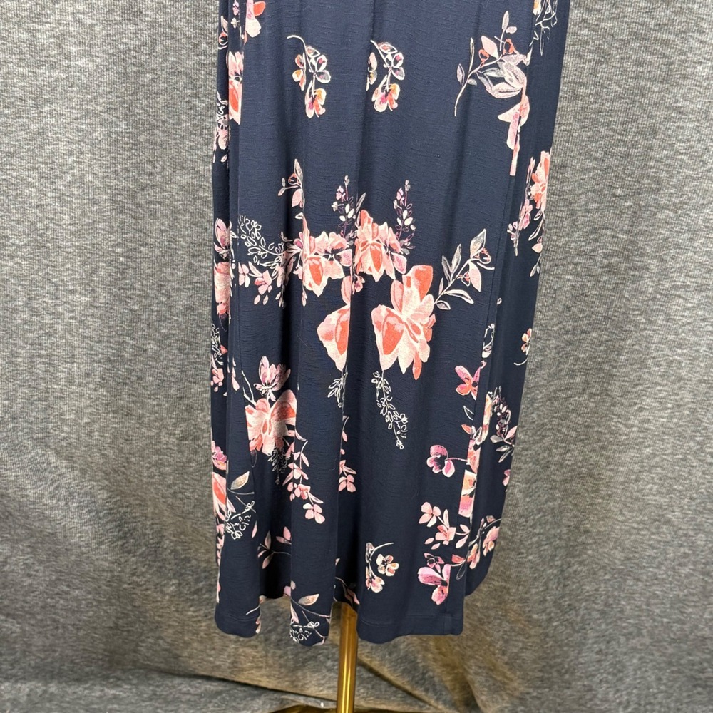 J.Jill Botanical Brunches Navy Blue Floral Button Front Midi Dress Medium - Picture 13 of 16